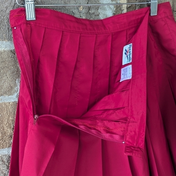 Vintage 80s Reebok Tennis Collection Pleated Skirt Medium Pickleball Bright Red - Picture 6 of 9
